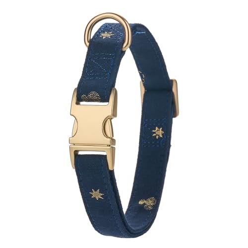 Collar de algodón para perros pequeños azul oscuro talla S miniatura 4