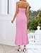 ZESICA Women's 2026 Summer Strapless Bodycon Maxi Dress Tube Elegant Beach Vacation Wedding Guest Cocktail Party Long Dresses, Pink, M