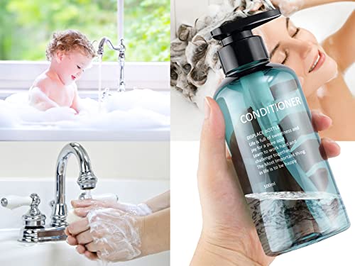 Miniatura 4 de Botes Para Gel Y Champu 500 Ml Dispensador Gel Y Champu Ducha 3pcs Botellas Segbeauty Dispensador De Bomba Recargable Contenedor De Loción De Plástico Para Gel De Ducha, Viajes, Hoteles Azul