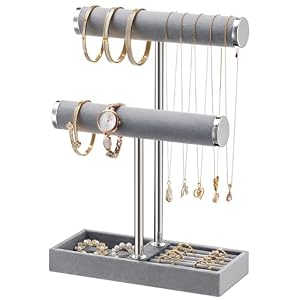 Josmimic – Josmimic Schmuck Organizer mit 2 Ebenen - Grau Schmuckstände