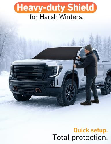 Image of EcoNour Car Snow Cover Compatible for Toyota Sierra | Windshield Cover for Ice and Snow with S-Hook Straps | Heavy-Duty 600D Oxford Winter Car Cover, Waterproof & Anti-Slip