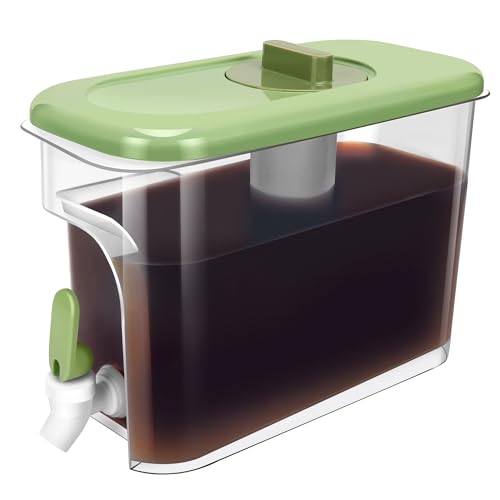 Liaakrr Cafeteira Cold Brew, jarra de café gelado de 1 galão com filtro de aço de malha ultrafina e