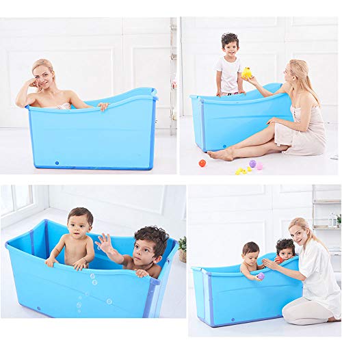 W WEYLAN TEC Large Foldable Bath Tub Bathtub for Baby Toddler Children Twins Petite Adult Blue by W WEYLAN TEC - Used condition - Image 2
