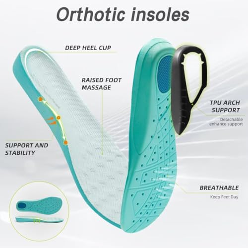 Image of OrthoComfoot Women's Orthopedic Diabetic Wide Walking Shoes: Comfortable Casual Arch Support Plantar Fasciitis Fashion Sneakers, Work Tennis Orthotic High Arch Swollen Feet Shoes for Foot Heel Pain