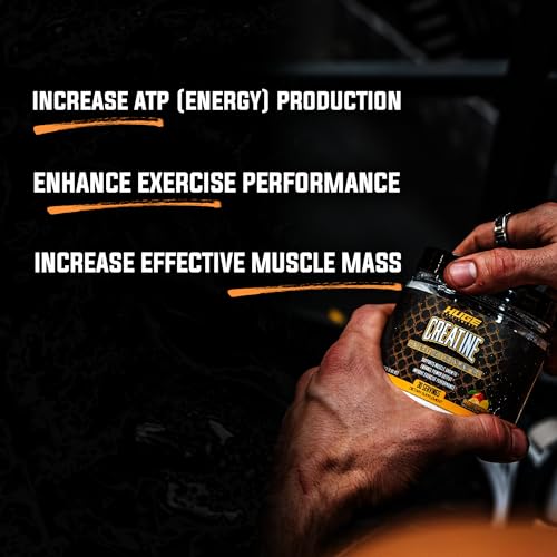 Huge Supplements Creatine Monohydrate Powder, 5000mg of Pure Creatine, Clinically Dosed to Boost Performance, Increase Muscle Strength and Size, 30 Servings (Orange) - Thumbnail 5