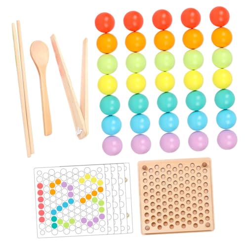 Frcolor 木製カラービーズまみ遊び知育 向け集中力と手先運動トレーニング 歳以上に適したファインモータースキル向上教材 親子で楽しむ認
