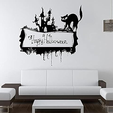 MISHIJI Pumpkin Lantern Ghost Wall Stickers Halloween Living Room Home Decoration Mural Decals Wallpaper Door Festival Stickers 57cm X 54cm Cover