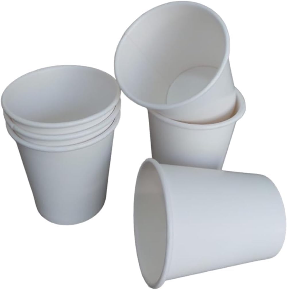 Copo Térmico Biodegradável Ecológico Descartável de Papel Branco 60ml - 100 Unidades para Bebidas Quentes