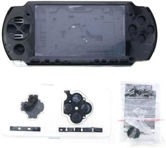 Full Housing Shell Case Cover with Button Set for PSP 3000 Game Accessories Replacement (Black)