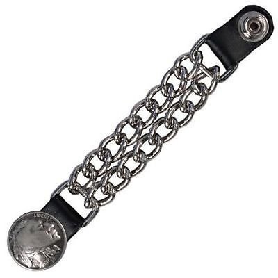 INDIAN HEAD Leather Double Chained Biker Vest Extender!