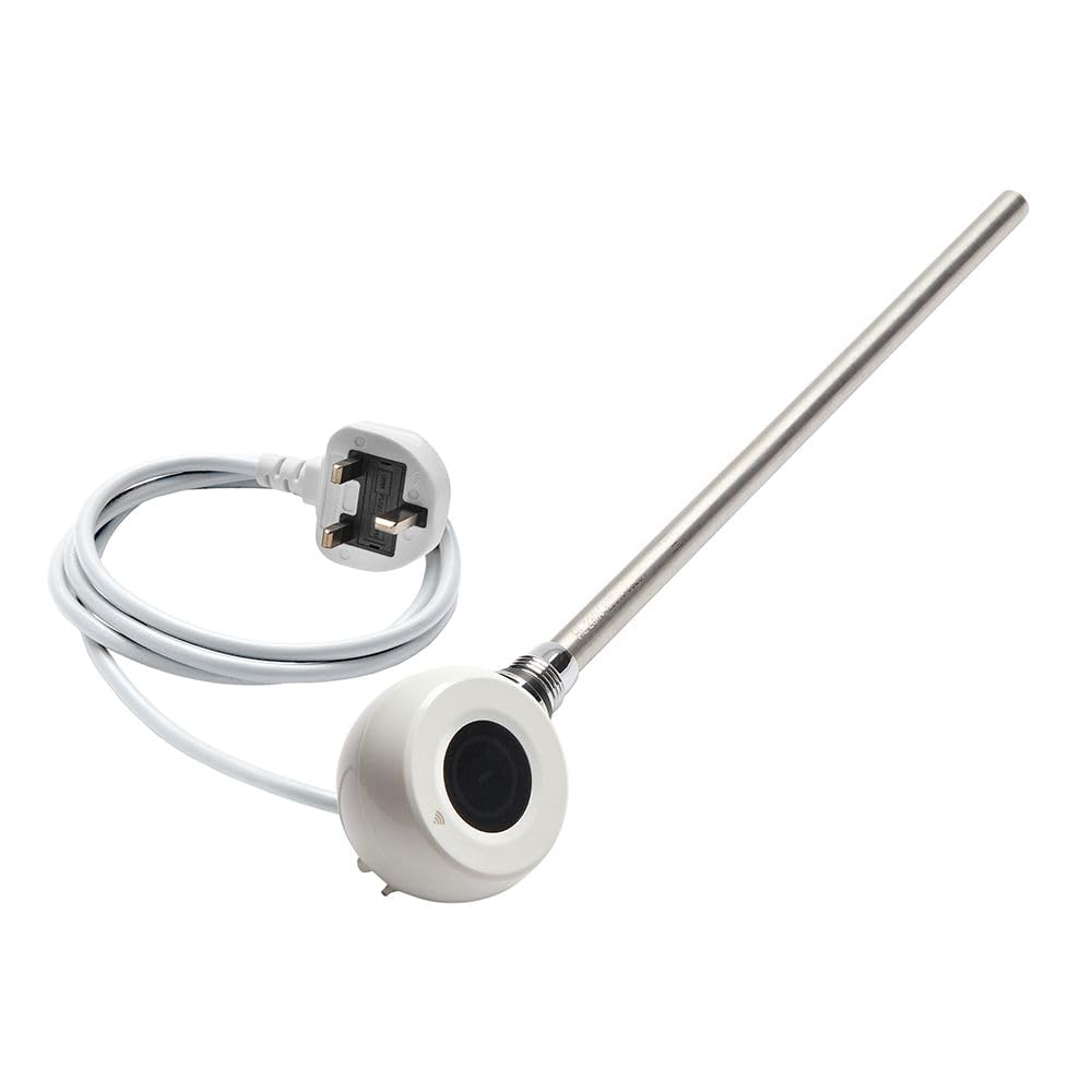 Ecoso White 600W Wifi Thermostatic Radiator Heated Towel Rail Heating Element Uk Plug