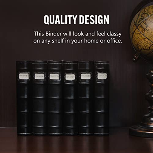 Bellagio-Italia Cd/Dvd Storage Binder Set - Leather - 144-Disc Capacity - Storage Organizer For Dvds, Cds, Blu Rays, & Video Games - Acid-Free Binder Organizer Sheets - 3 Pack - Gray #TOP2