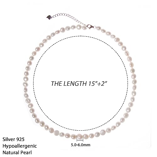 2023 New 925 Sterling Silver Dainty Freshwater Cultured Pearl Strand Necklace White Genuine Baroque Real Pearls Jewelry Gifts For Her #TOP2