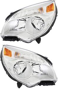For Chevrolet Chevy Equinox Headlights Lamps Set 2010 2011 2012 2013 2014 2015 Halogen Driver and Passenger Side