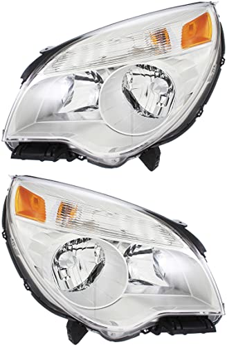 For Chevrolet Chevy Equinox Headlights Lamps Set 2010 2011 2012 2013 2014 2015 Halogen Driver and Passenger Side