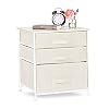Relaxdays Reksysteem, 3 stoffen laden, universele ladebox, metaal en hout, HxBxD: 53 x 48 x 40 cm, beige