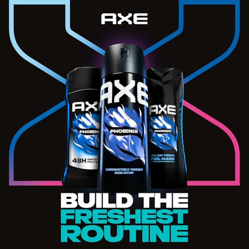 AXE Phoenix Men's Grooming Bundle: 2-in-1 Shampoo & Conditioner, Body Spray, and Deodorant Stick, Crushed Mint & Rosemary Scent