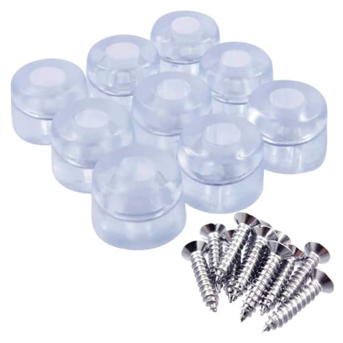 THETAG Möbelfüße Gummi, 20 Stück Transparente gummifüße, Runden Gummipuffer, Rund Gummifuß, Möbelbein Fußschutz Pads mit Schrauben für Schreibtische Sofas Stühle Maschinen (18 x 20mm)
