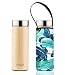 Produktbild BBBYO Isolierte Flasche aus Bambus und Edelstahl, mit Teesieb und Tragetasche, Tasche, 511 ml