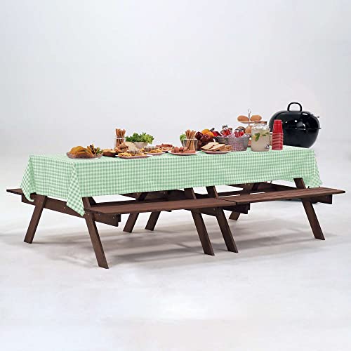 Picnic Tablecloth, Checkered Tablecloth, Plastic Tablecloth, Disposable Party Tablecloth, Plaid Tablecloth By Crystal Lemon (Green, 4) #TOP1