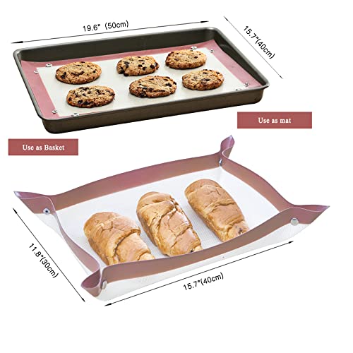 Kitchenraku Kr Silicone Baking Mat With Buttons,Non-Stick Silicone Cookie Sheet Mat,Silicone Leakproof Basket, Reusable Pastry Sheet,Leak Proof Tray For Pizza,Cookie,Pie (15.7"X19.6", Brown) #TOP5