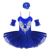 Vestido de ballet lindo con caída de malla y braguita interior. La tela elástica, transpirable y suave, no pica la piel delicada de su niña.