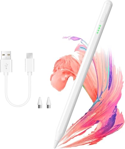 Image of Universal Stylus Pen Magnetic Adsorption for iPad 10th /9th Generation iPads with Palm Rejection, Tilt Tech, Precise Pencil for iPads 2018-2024 Pack of-1 (White)