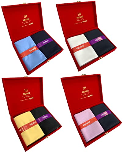 Image of Raymond Fabrics Printed Shirt and Trouser Fabric Combo in Velvet box Packing VComboPlain4-7( 2.30 meter Shirt ,1.2 meter pant)