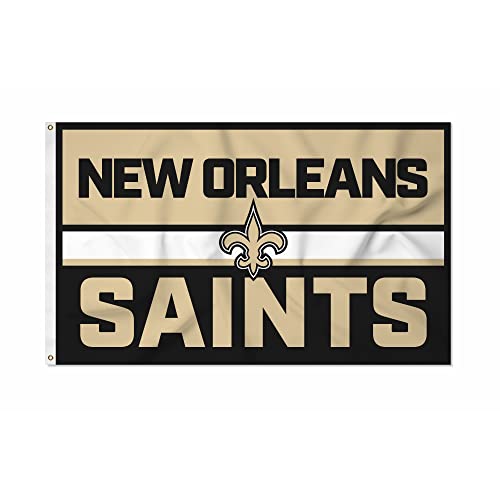 Rico Industries NFL Football New Orleans Saints Bold 3 x 5 Banner Flag Single Sided - Indoor or Outdoor - Home Dcor