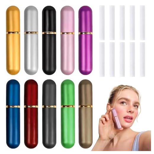 10 Pcs Riechstifte für Ätherische Öle Riechstift Inhalierstift Riechstäbchen Riechtraining Set Naseninhalator Mit 10 Stab Kompaktes Design für Die Nasenhöhle, Wiederverwendbar