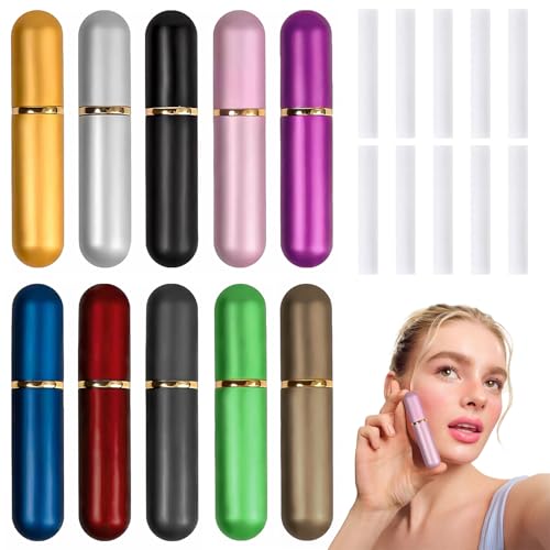 10 Pcs Riechstifte für Ätherische Öle Riechstift Inhalierstift Riechstäbchen Riechtraining Set Naseninhalator Mit 10 Stab Kompaktes Design für Die Nasenhöhle Wiederverwendbar