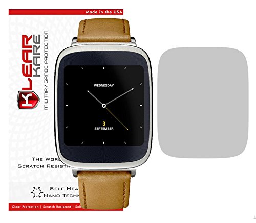 [Two Pack - Smudge Free] - KlearKare Invisible Screen Shield Protector for ASUS Zen Watch Smart Watch | (HD) Clear | Self Healing Nano Technology | Bubble Free