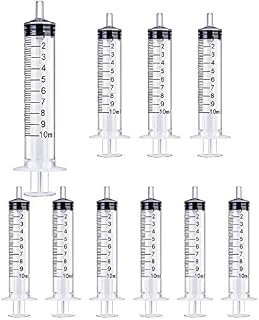 10 Pack of 10ml 10cc Plastic Oral Medication Syringes with Transparent Tip Cap