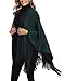 Epsion Women's Color Block Shawl Wrap Plus Size Cardigan Poncho Cape Open Front Long Winter Sweater Coat (Style3-Navy/Green, Free)