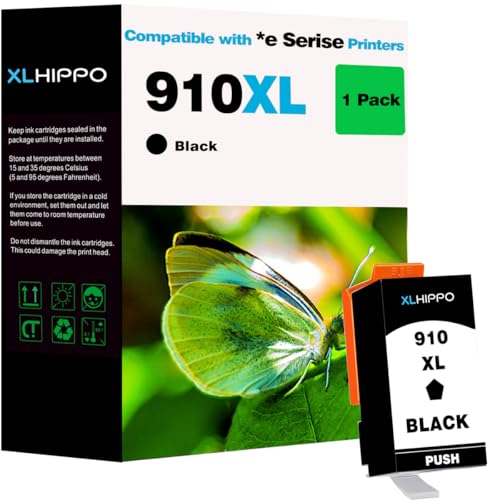 Image of 910 XL Black Replacement for HP 910XL Black Ink Cartridge for HP Printers 8015e 8025e 8010 8020 Series, HP910 HP 910 Work on OfficeJet Pro 8035e 8028e 8025 8022e Printer | 1-Pack