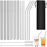 XSHAO® 12 Pcs Paille en Inox, 21,5 cm Paille Reutilisable en Inox