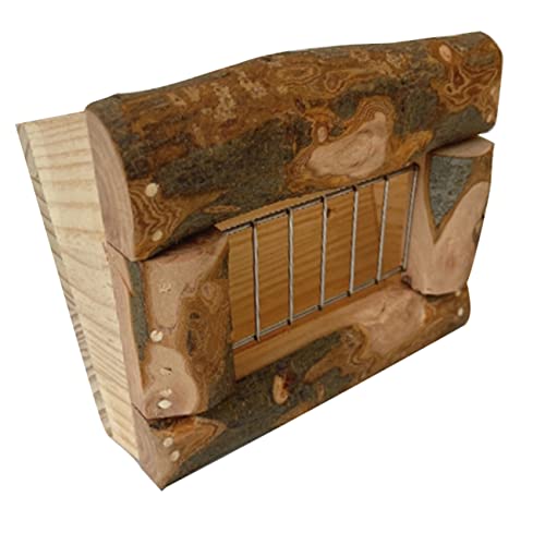 Mikikit Multi-Function Pet Rack Rabbit Feeder Guinea Pig Holder Hay Feeder Bunny Container Safe Wooden