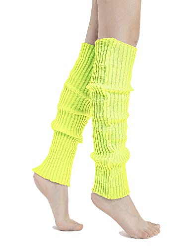 Sarfel Leg Warmers for Women 80s Ribbed Knit Leg Warmer Custume Womens Leg Warmers Sports Party Accessories Fluorescein