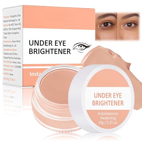 Full Coverage Under Eye Brightener and Concealer - Long Lasting, Correcting Cream for Dark Circles and Spots - Highlighter and Foundation in One - Warm Nude Color