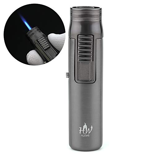 HUOWA Jet Torch Cigar Lighter, Butane Refillable Flame Lockable and Adjustable Windproof Cigarette Lighter