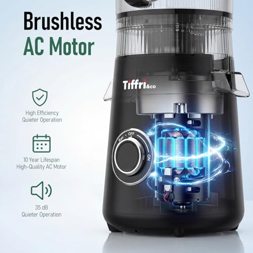 Tiffri&Co Cold Press Juicer, Masticating Juicer for Fruits and Vegetables — view 6