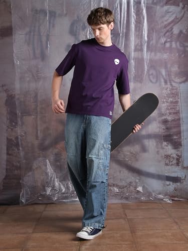 Image of Hubberholme Men Cotton Printed Oversized Round Neck Half Sleeves Tshirts