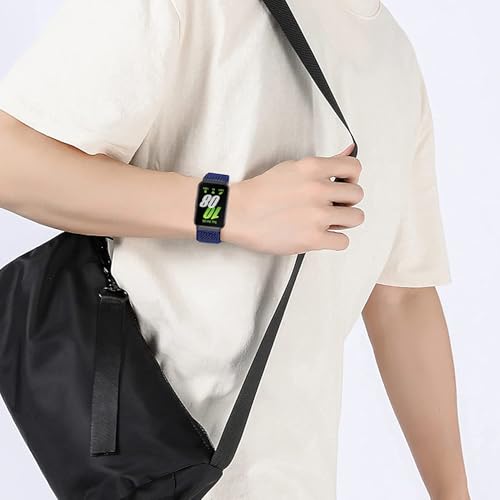 Image of 3 Pack Elastic Nylon Bands Compatible with Samsung Galaxy Fit 3,Stretchy Adjustable Breathable Replacement Straps Soft Nylon Loop Wristbands for Women Men