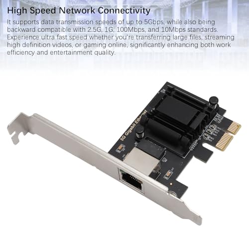Tarjeta de Red PCIe 5 Gbps, Adaptador de Red PCIe a RJ45, Tarjeta NIC PCIe de Alta Velocidad para Windows 10 y 11, Linux, Interfaz PCIe x1 3.1 miniatura 3