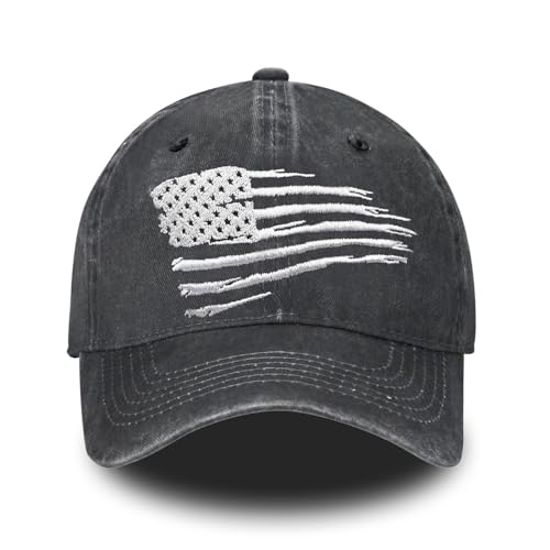 Image of Embroidered Baseball Cap for Women Men Vintage Adjustable Washed Distressed Denim Baseball Hat