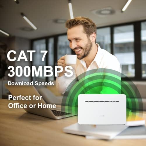 HUAWEI B535-232, 4G LTE/CAT 7 Home & Office Wireless Router, 300Mbps, Connecting up to 64 Devices, Unlocked to all networks, UK Plug + UK Warranty