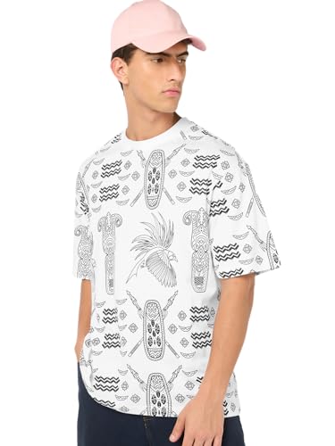T-shirt surdimensionné blanc en coton pour un style urbain décontracté