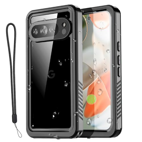 AICase for Google Pixel 9 Pro Case Waterproof, Clear Water Proof Shockproof Dustproof Snowproof Full Body Rugged Transparent Underwater Phone Case Built-in Screen Protector