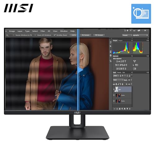 MSI PRO MP245PG 23.8 Inch Full HD Office Monitor - 1920 x 1080 IPS Panel, 100 Hz, Eye-Friendly Screen, VESA Mountable, Display Kit Support, 4-Way Adjustable - HDMI, DisplayPort, D-Sub (VGA) - Image 5