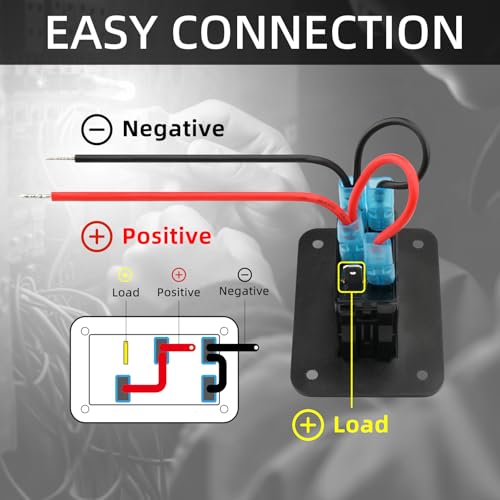 Image of Rocker Switch Panel, 1 Gang Toggle Switch Panel 12V, Wateroproof 5Pins Boat On-Off Switch, Automotive Replacement Toggle Switches, Marine Light Switch for Marine Boats ATVs Trailers 1PCS